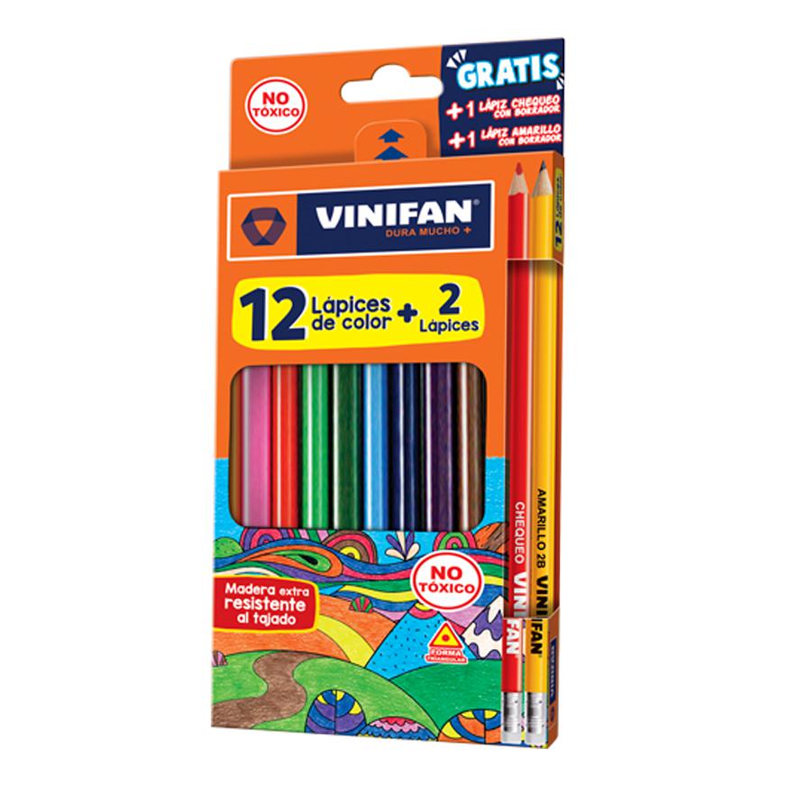 Colores Largos Vinifan Triangulares X 12 Und